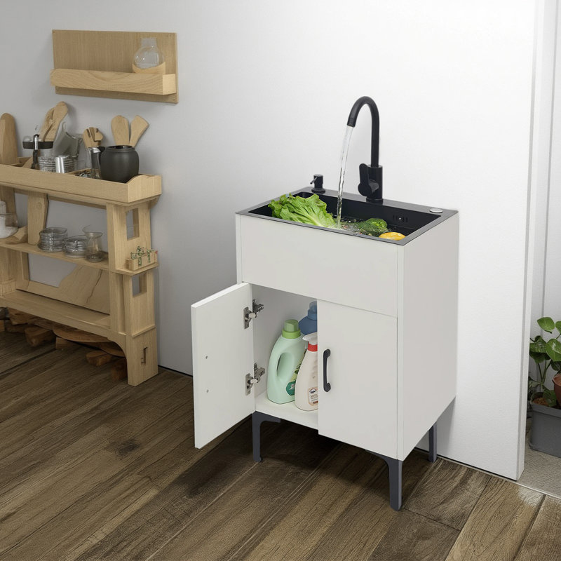 Laundry Sink With Faucet And Cabinet