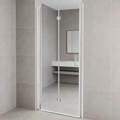 32" W x 72" H Bi-Fold Frameless Shower Door with Polished Chrome Hardware, 6mm Tempered Glass