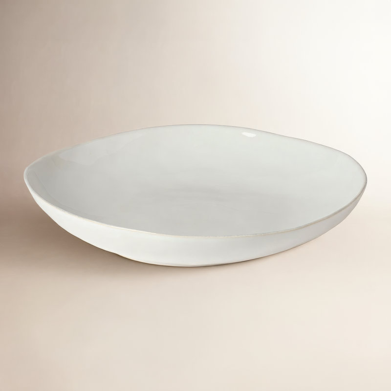 Grand bol de service Livia, Blanc / Blanc