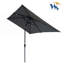 Parasol d'extérieur à DEL solaire 10 x 6,5T avec manivelle et bouton poussoir inclinable pour la cour-134675889