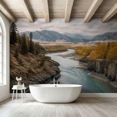 Peel and Stick Wallpaper Wall Mural Paradise Valley River Livingstone Wall Art Self Adhesive and Removable