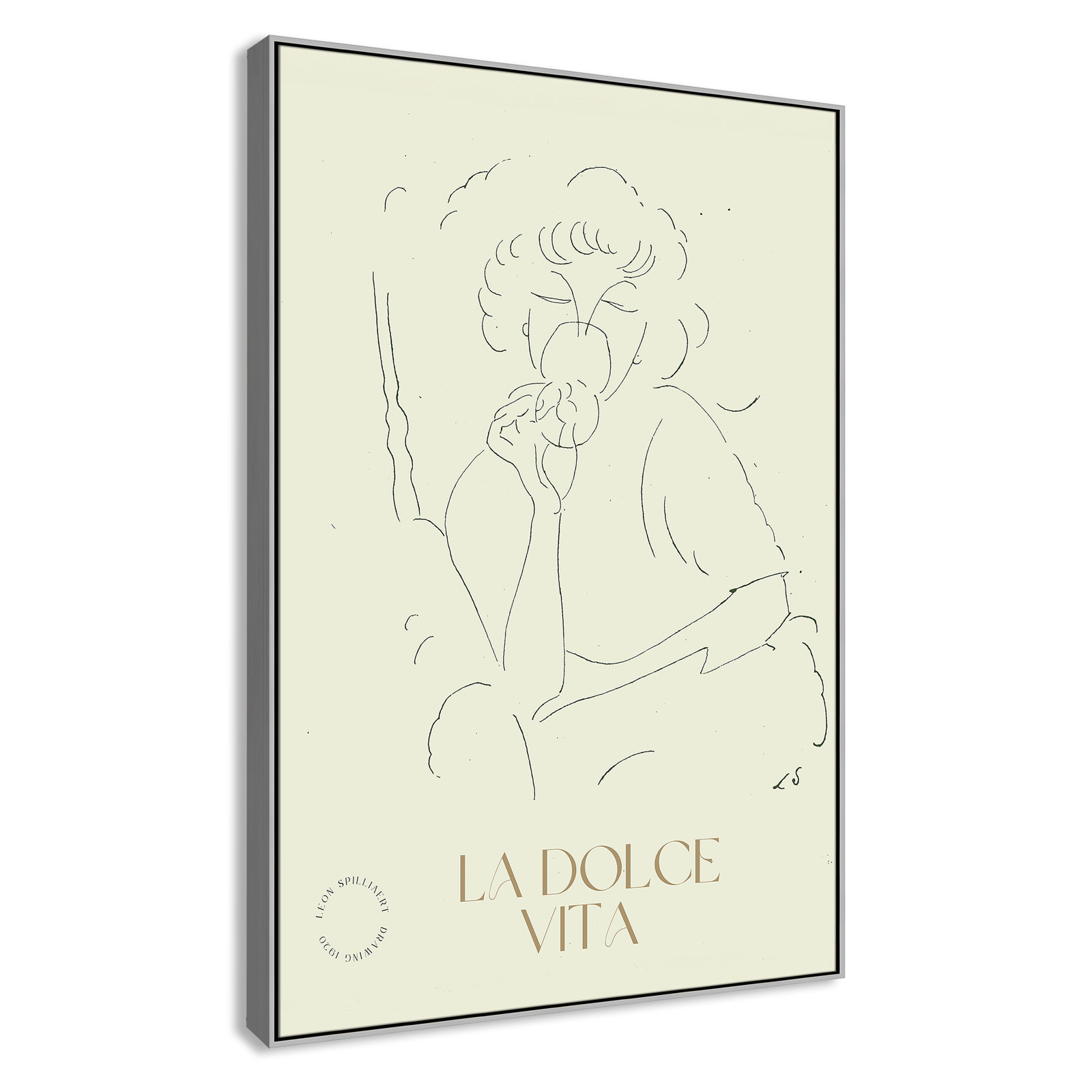 Dottie "La Dolce Vita" Print, 61.5" H x 41.5" W, Silver