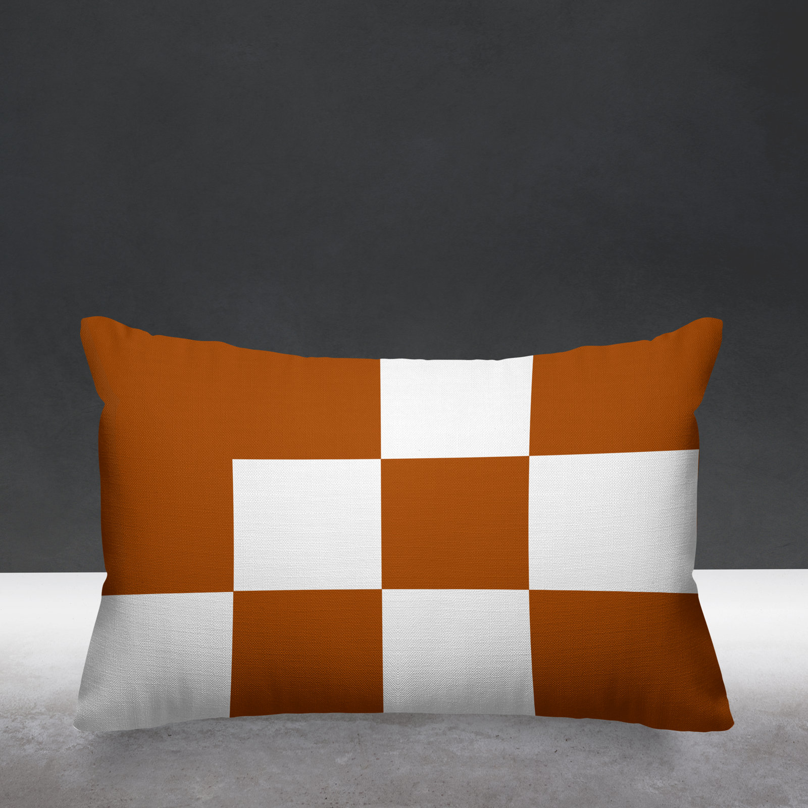 York Geometric Indoor/Outdoor Throw Pillow, Burnt Orange