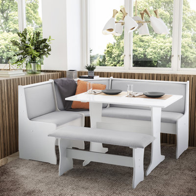 Kasdan Striped 5 -Person Upholstered Breakfast Nook Set with Hidden Storage