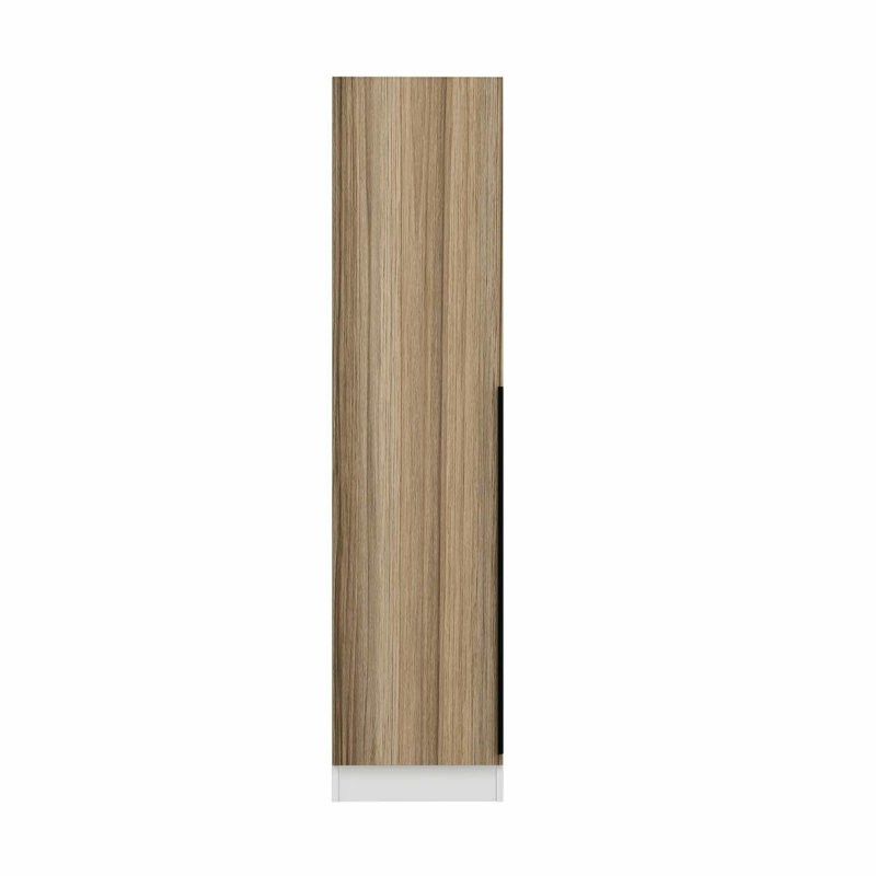 Armoire moderne avec couvercle Wesa, noyer et blanc, 17,7 po x 82,7 po x 20,5 po | 100% panneau de particules enduit de mélamine, 0,7 po d'épaisseur | Nombreuses tablettes, conception à fixation murale | Élégant et fonctionnel pour tout espace