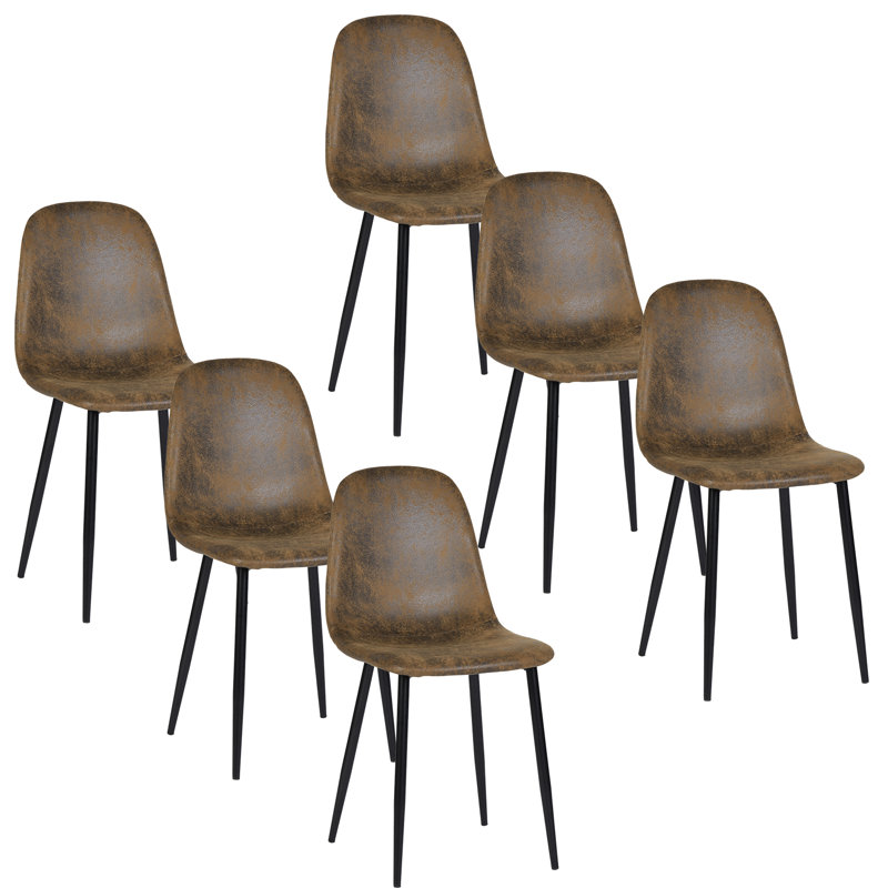 Ergonomic Faux Leather Upholstered Dining Chair, 6