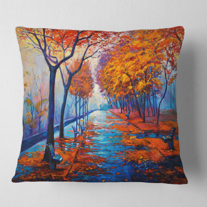 Housse et insert de coussin carré Little Road Through Landscape III, 16 po x 1 po