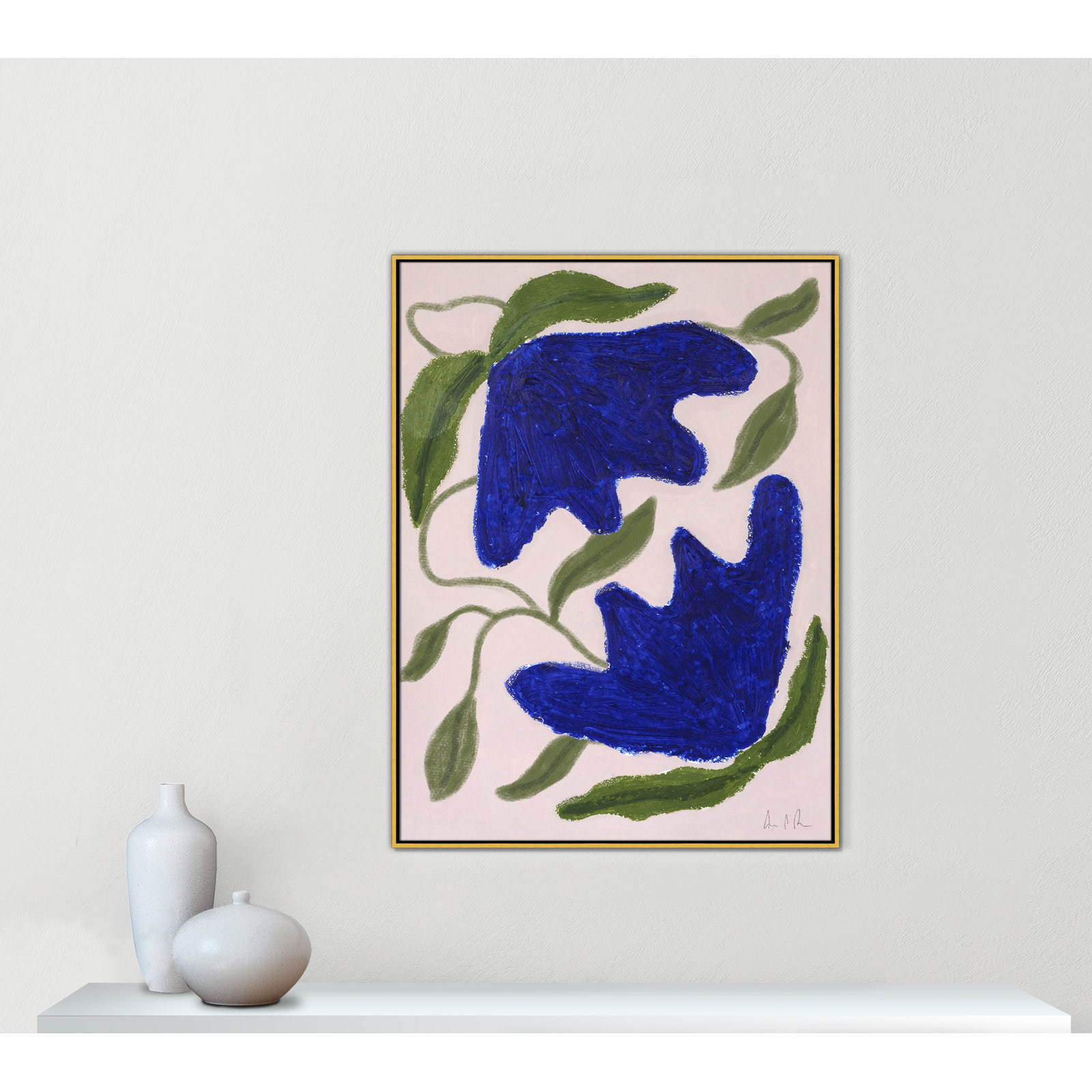 Colette "Blue Anemones No. 02" Print, 49.5" H x 37.5" W, Gold