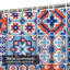 Rideau de douche décoratif bleu marine à 12 crochets-556788241