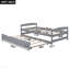 Lit plateforme simple avec lit gigogne simple, gris-1157372150
