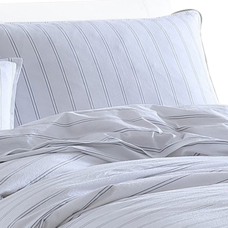 Microfiber 3 Piece Comforter Set, King Comforter  + 2 Standard Shams, White/Black