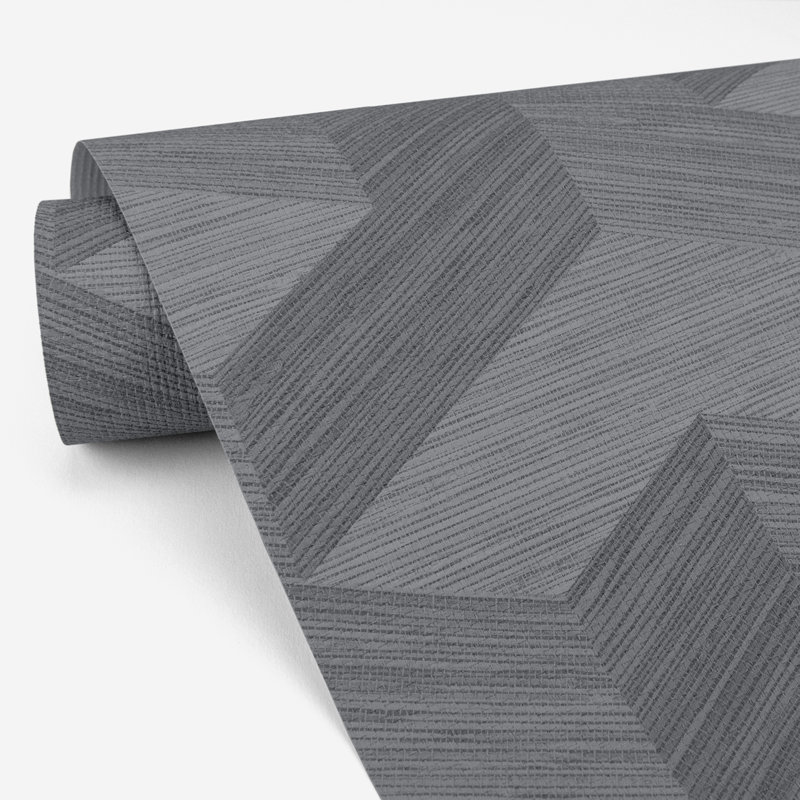 Carnamenagh Geometric Wallpaper Roll, Dark Gray