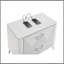 Table de chevet 2 tiroirs avec double port USB, blanc brillant