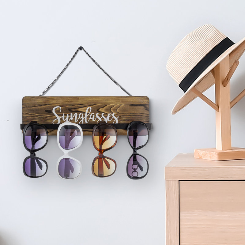 Hanging Sunglasses Wall Mounted Jewellery Holder, Brown/Black