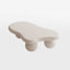 Table basse de 47 pouces en forme de nuage avec 3 pieds sphériques, blanc crème, pour un décor de salon élégant et fonctionnel-2137893782-2137893772-2137893771