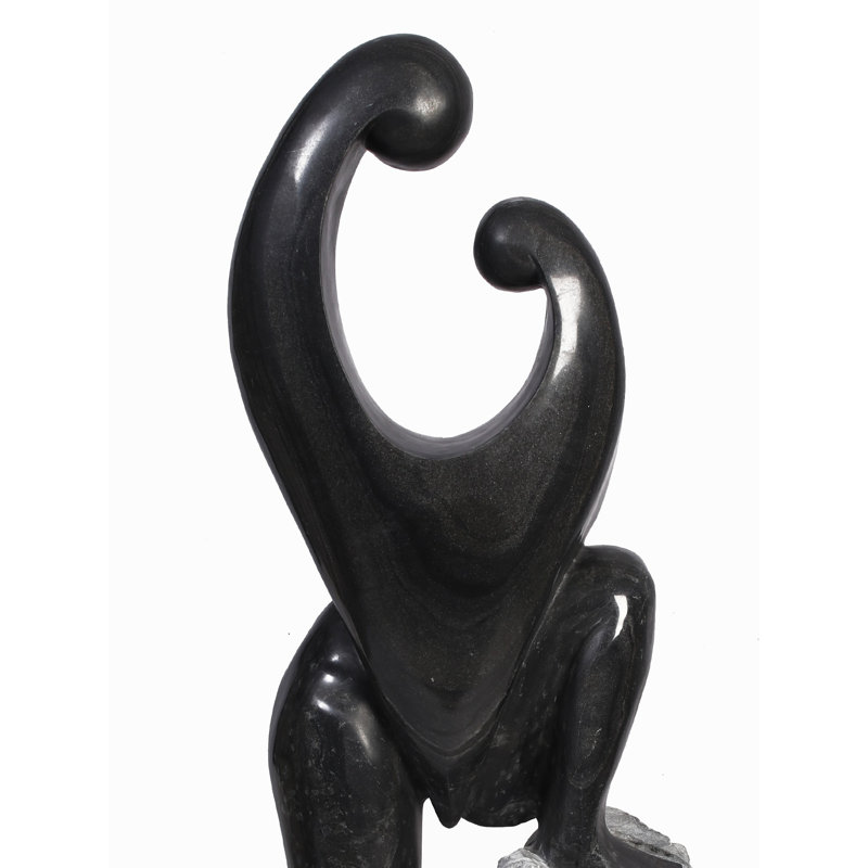 Modern Abstract Black Stone Sculpture – “Summit Within”, Contemporary Art Decor Figurine