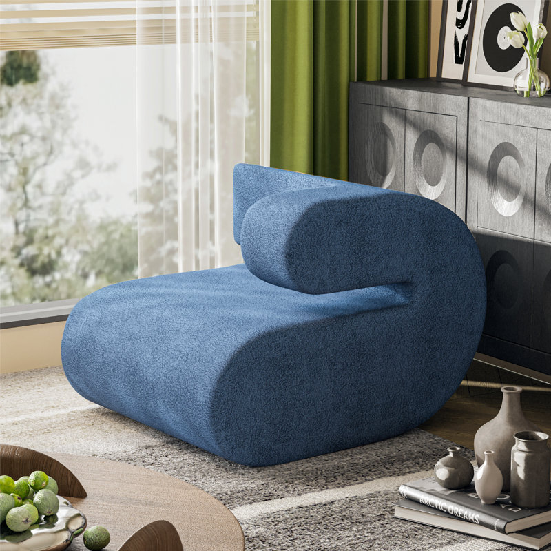 Canapé d'angle modulaire sans cadre, Accoudoir droit, Bleu