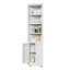 Armoire de rangement de 71 po de hauteur avec 2 portes et tablettes réglables, organisateur autoportant en métal blanc pour la salle de bain