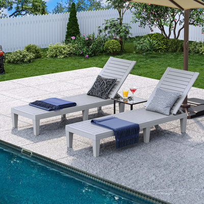 Alizay 74" Long Outdoor Resin Reclining Chaise Lounge by Wade Logan