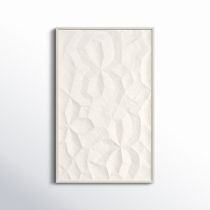 White Geometric Textured Metal Wall Sculpture