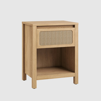 Rattan Nightstand,25''Farmhouse Bedside Table,File cabinet