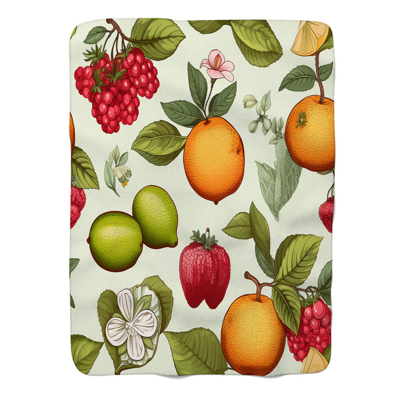 Motif de baies - couverture de qualité supérieure 1 pièce, Lit simple