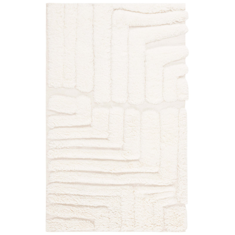 Tapis en laine à motif abstrait Fernande, Rectangulaire 3 pi x 5 pi