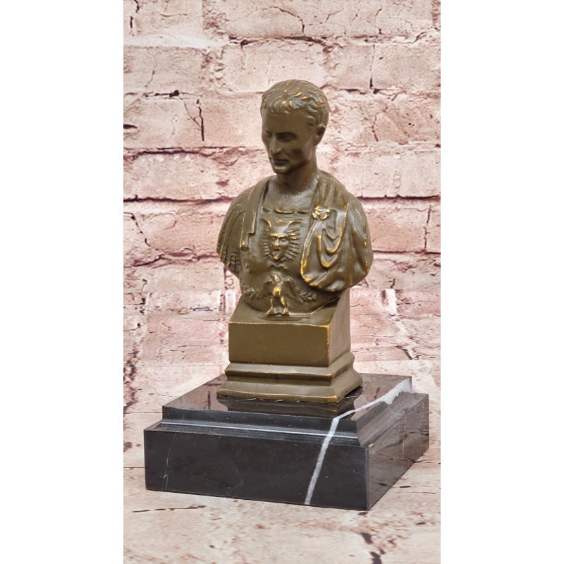 Sculpture en bronze buste de Julius Caesar