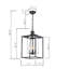 Luminaire suspendu carré 3 lumières lanterne Chesson