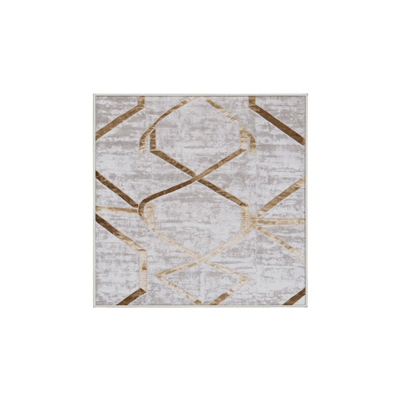 Tapis blanc lavable à la machine, Carré 4 pi