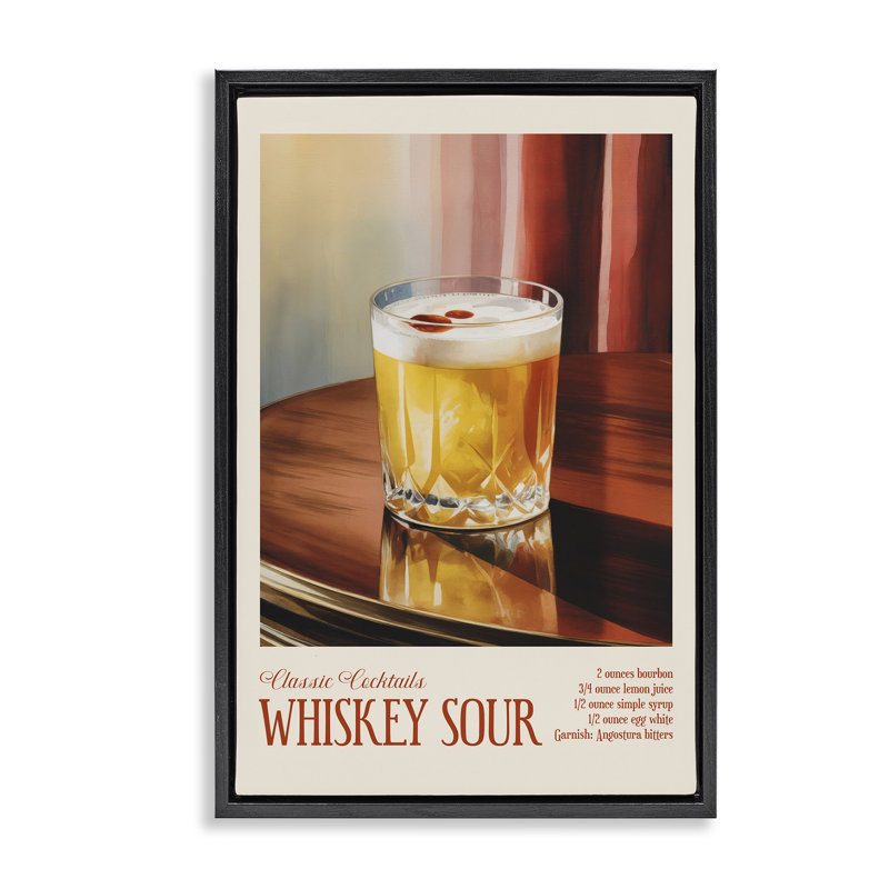 Cadre flottant Whiskey Sour sur table, design par Andreas Magnusson, H 31 po x l 21 po, Cadre flottant noir de jais