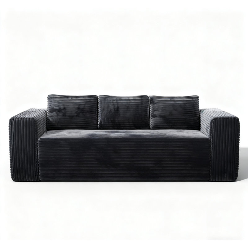 Canapé-lit Cloud dans une boîte, canapé 3 places sans os, canapé en velours côtelé à assise profonde confortable, comprimé, sans assemblage, mousse à mémoire de forme, petits lits modernes pour petits espaces, appartement