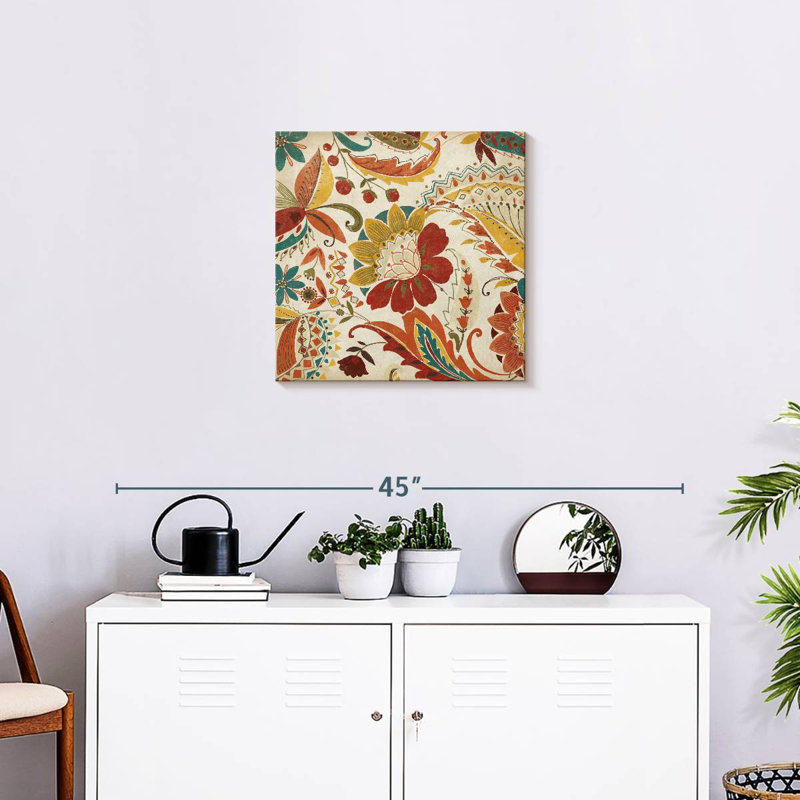 Boho Paisley Spice II, H 20 po x l 20 po