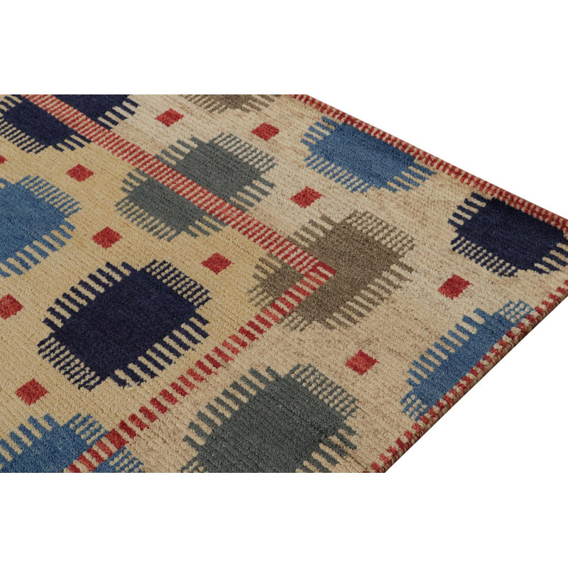Scandinavian Wool Geometric Area Rug, Rectangle 12' x 16'