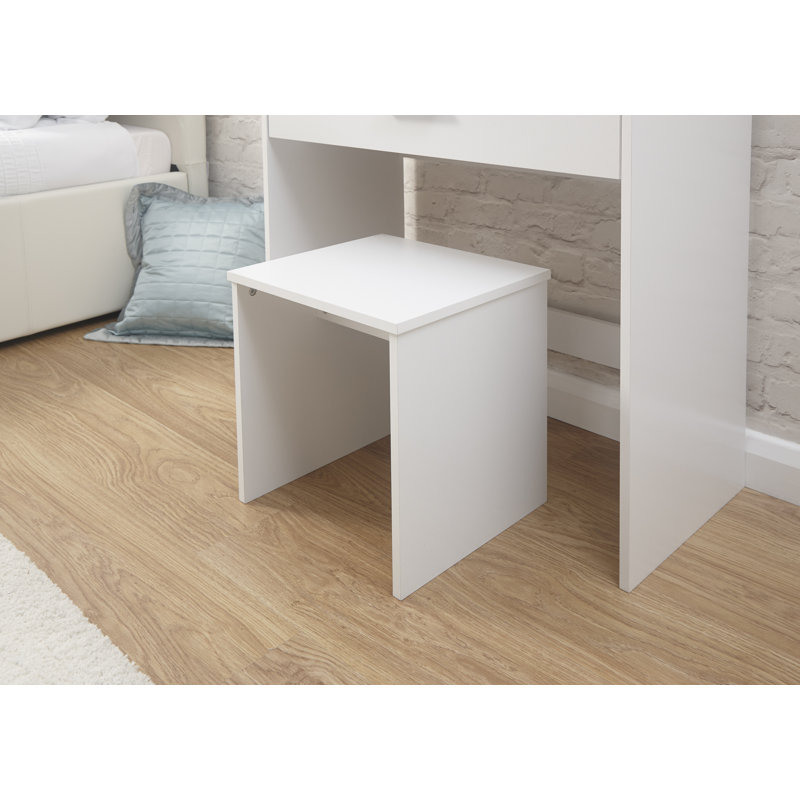 Buckland Dressing Table with Mirror, White
