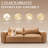 Benthe 95'' Modern Square Arm Leather Fatty Sofa Brown Down-1367532401