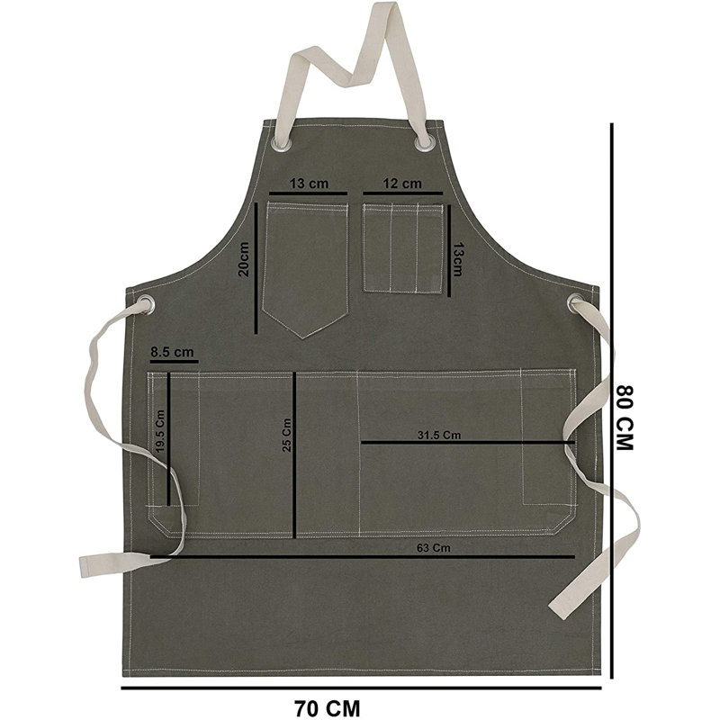 Solid Colour Cotton Apron Sets, Green