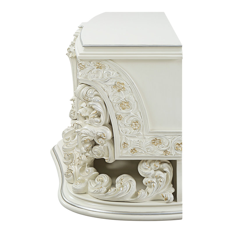 Adara Antique White 2-Drawer Dresser with Felt Lining