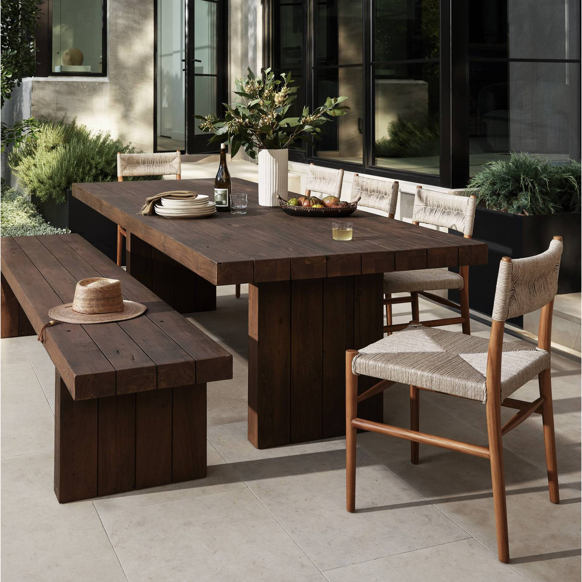 Coles Teak Outdoor Dining Table, 42" D x 108" L x 30" H