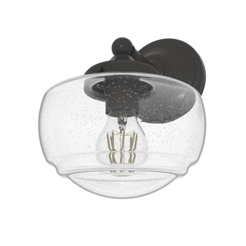 Hunter Saddle Creek 1 Light Sconce Wall Light Fixture, Clear Seeded, Noble Bronze