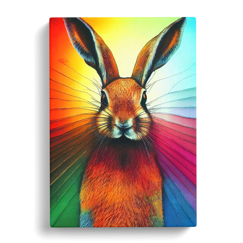 CAN-V0523-1129X Hare Crayon - Wrapped Canvas Print, 50cm H x 35cm W x 3cm D