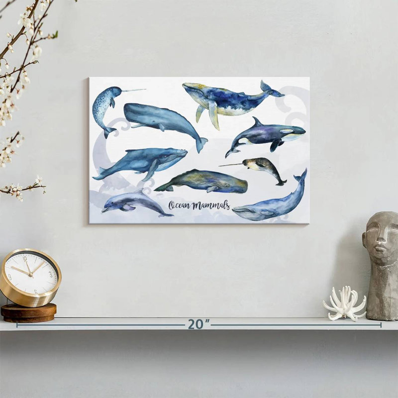 Brampt Ocean Mammals Chart, 8" H x 12" W
