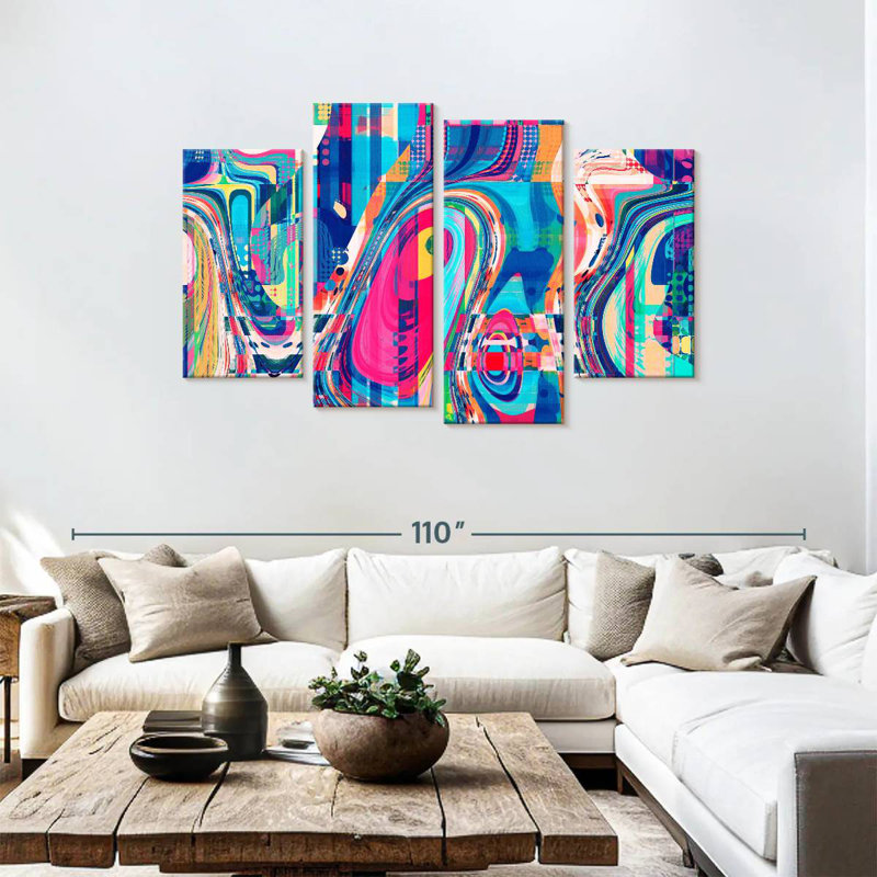 Avery Abstract Geometric Collage, 48" H x 75" W