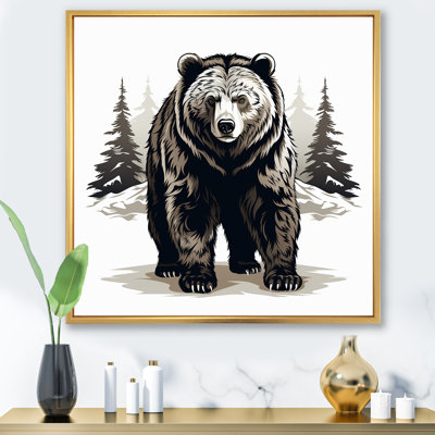 «Curious Bear Winter Forest II - Bear 2», art mural