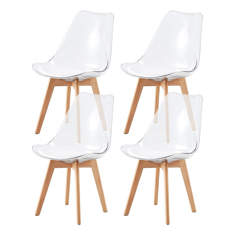 Dining Chair, Clear, White