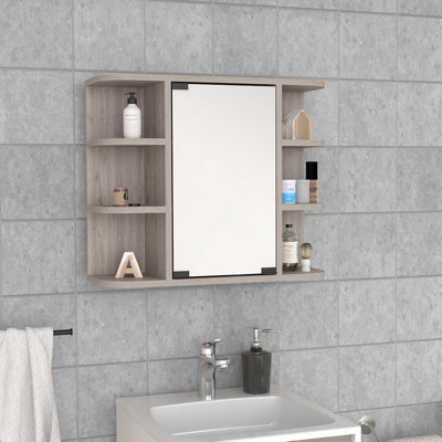 Armoire à pharmacie Milano, miroir à six tablettes extérieures