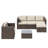 Baecher 5 - Person Wicker / Rattan Outdoor Sectional Seating Group ( Fully Assembled ) with Cushions and Aluminum Fire Pit Table-1358160954-1437977169