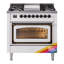 ILVE Nostalgie II Noblesse 36 inch Dual Fuel Range (Triple Glass Door, RAL)-1204574478-1204574479