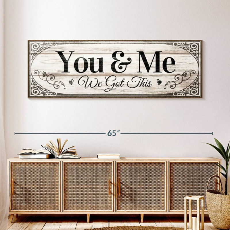 Plaque murale «We Got This Couples», 57" X 19", Cadre flottant noyer