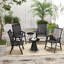Ensemble de 4 chaises pliantes empilables pour terrasse avec accoudoirs